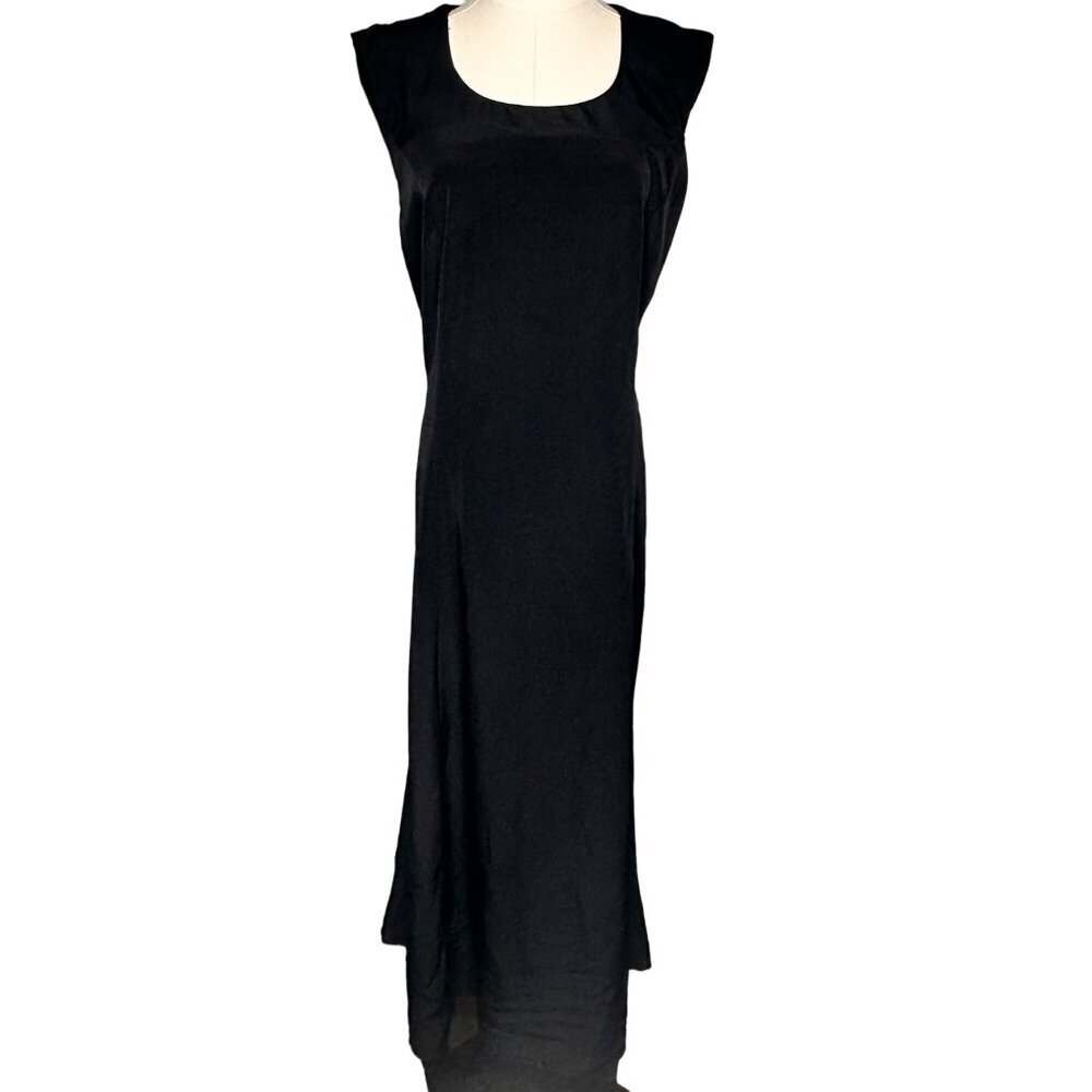 Cousins Concert Attire Black Maxi Dress Waist Tie Womens 14 Formal Long Elegant